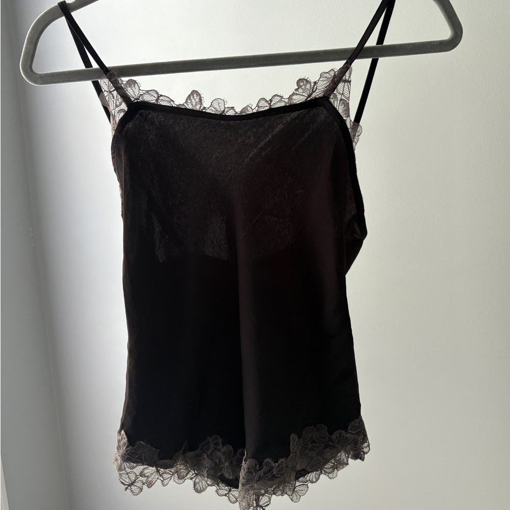 Free People black and grey lace tank top
